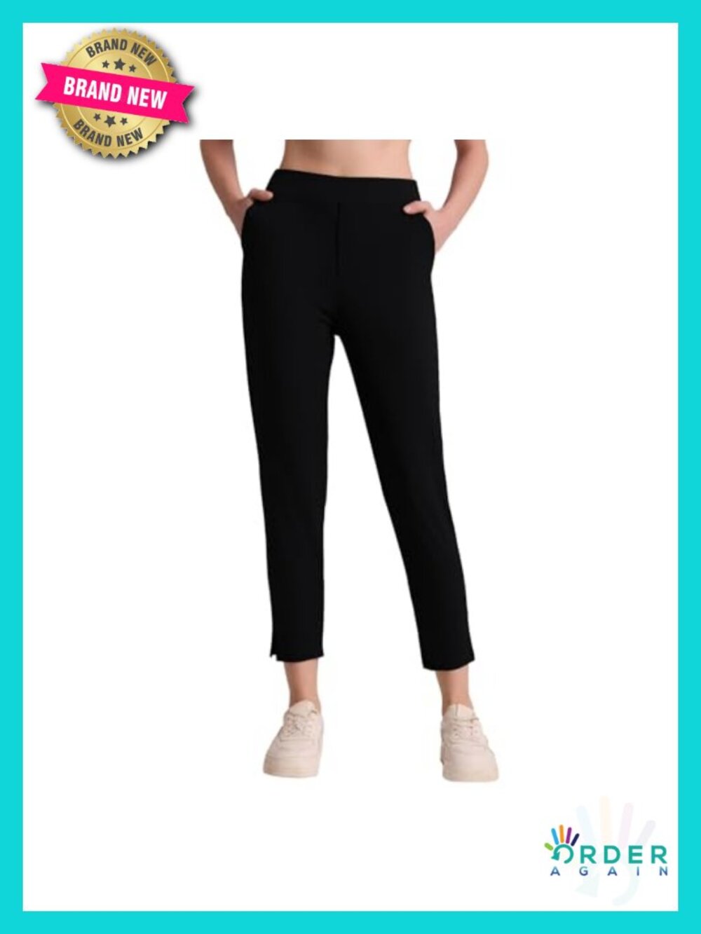 Women's Stretchy Pull On Ankle Pants with Pockets for Work Travel Golf